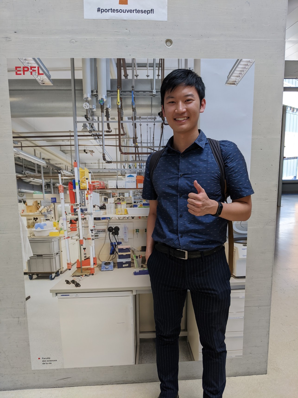 Simon at EPFL for his job interview